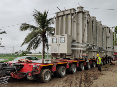 Inland transportation using modular trailer.